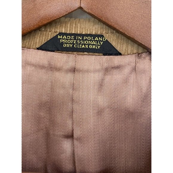 Garrison Park Men's 46R Vintage Tan Brown Corduroy Blazer W/ Elbow Patches - Picture 4 of 11